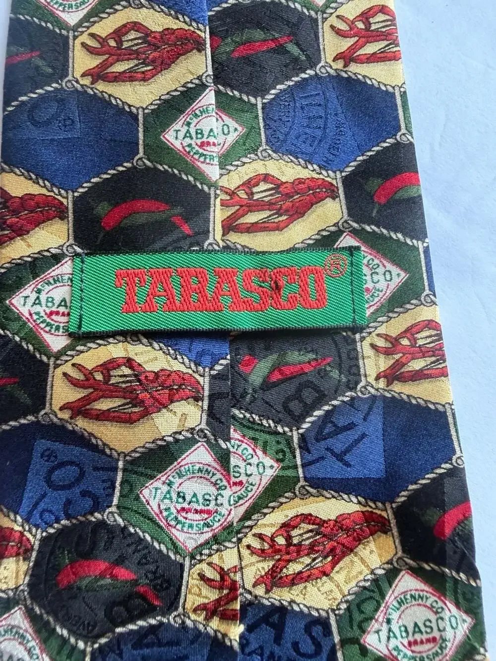 Vintage Tabasco McIlhenny Co. Pepper Sauce Novelty Silk Necktie